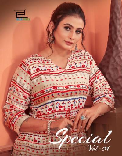 Special Vol 1 By Blue Hills Printed Fancy Wear Kurti Collection
